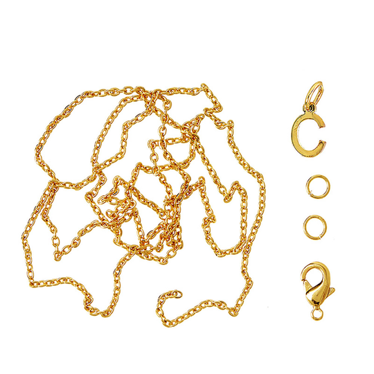 Me&My Box - Pendant Set - Letter - C - 18K gold plated (BOX216055)