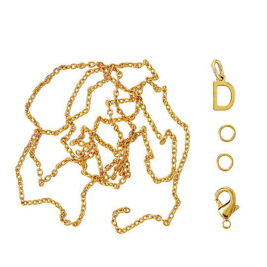 Me&My Box - Pendant Set - Letter - D - 18K gold plated (BOX216056)