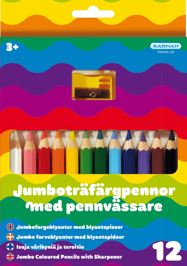 Kärnan Puuvärikynät 12 kpl Puoli-Jumbo