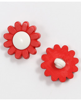Nappi Daisy 17 mm punainen/valkoinen