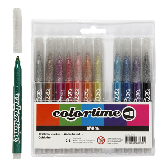 Colortime Kimalletussit - 12-pakkaus