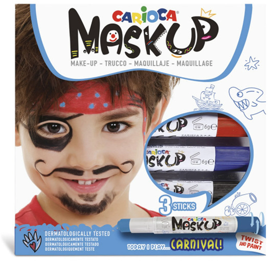 Carioca Maskup Kasvovärit Merirosvo 3-Pack