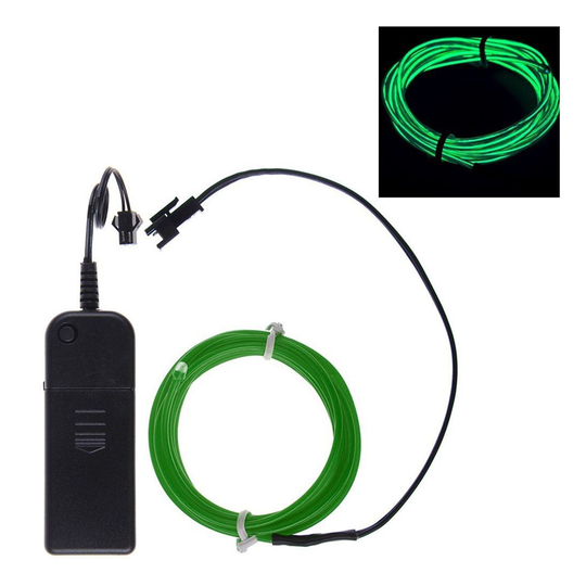 El Wire Paristokäyttöinen LED Nauha - Vihreä