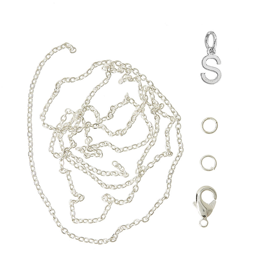 Me&My Box - Pendant Set - Letter - S - 925S silver plated (BOX226070)