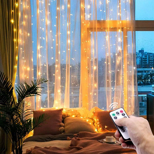 USB-virralla Varustettu LED-verho - Lämmin Valo