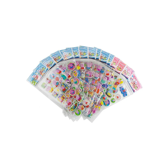 Peppa Pig 3D-tarrat - 6 kpl Arkkeja (noin 72 kpl)