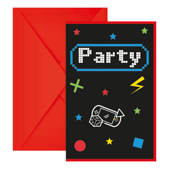 Kutsukortit Gaming Party - 6-pakkaus