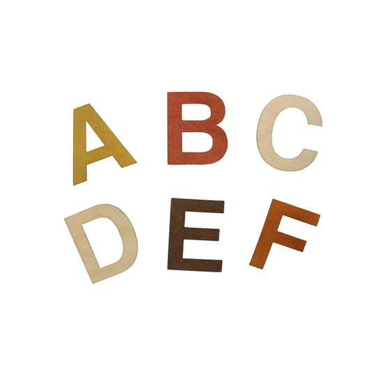 Design Rocket - Anni Alphabet Magnets - Brown, Orange, Red, Yellow